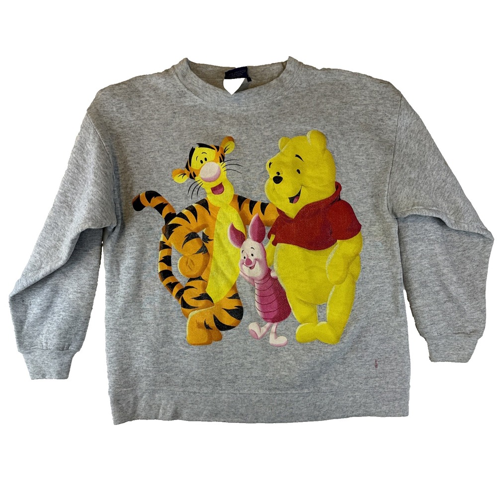 VTG Disney Winnie The Pooh Tigger Piglet Sweatshirt Adult XL Gray Crewneck 90s